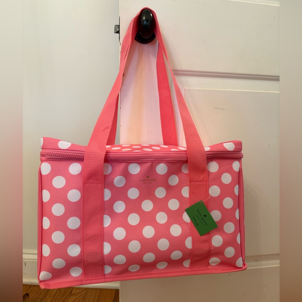 Kate Spade Pink and White Polka Dot Cooler Bag